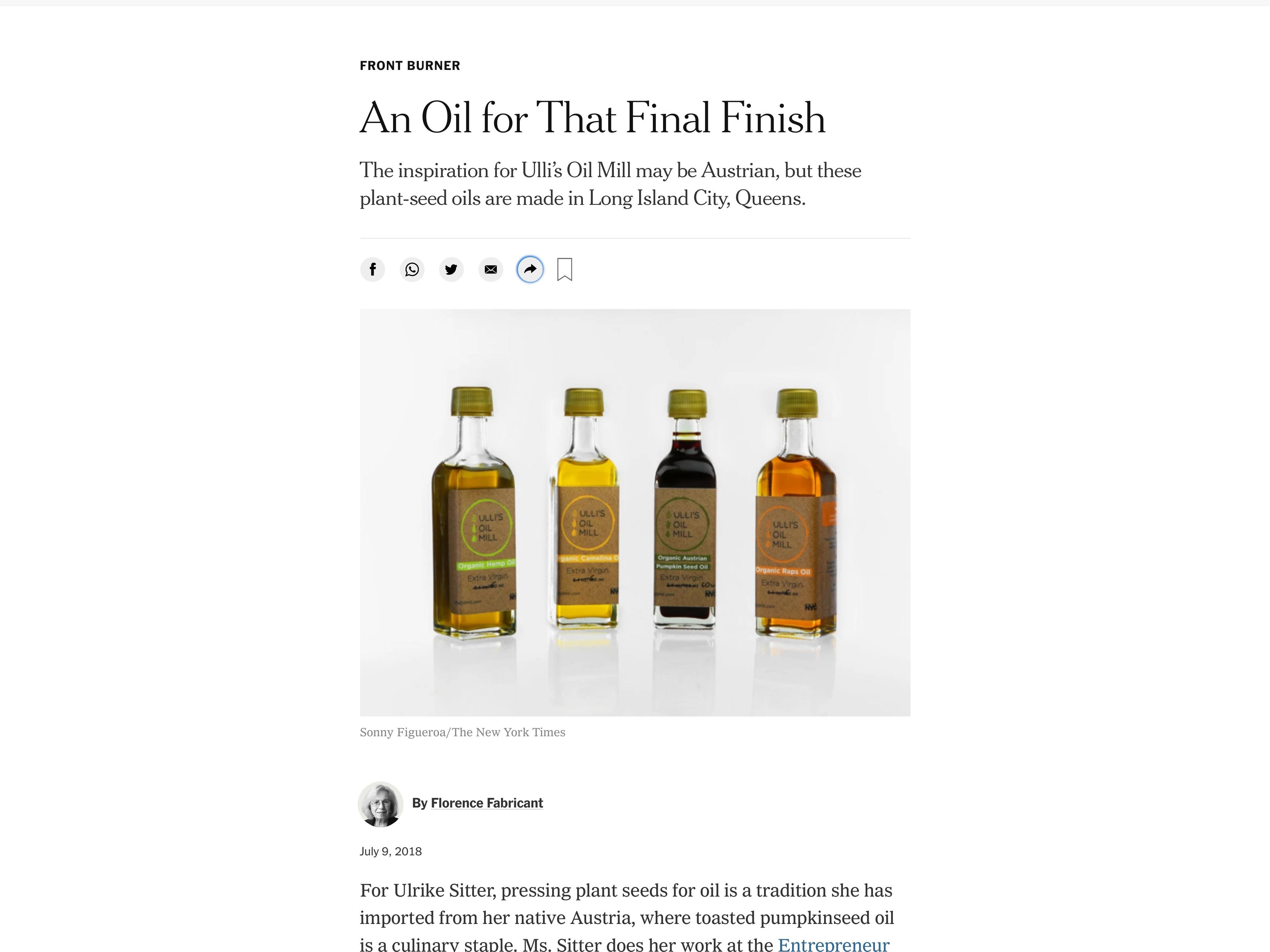 An Oil for That Final Finish